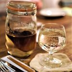 食堂くしま - 自家製洋梨のお酒のソーダ割り