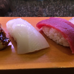 Sushi Toshi - 赤身にイカは塩で