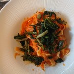 オステリア セーザモ - 葉牛蒡とゴルゴンゾーラトマトソース