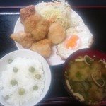 鶏三和  - カラ揚げ定食風