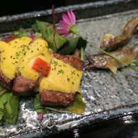 ふじ原 - 牛肉の洋風焼き 小鮎の塩焼き2