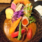 奥芝ール - 骨付き鶏+とくせん野菜カリーの宴(1380円)ライス小盛