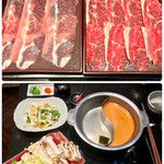 Shabushabu Miyama - ランチ  牛肉&豚肉セット １１８０円