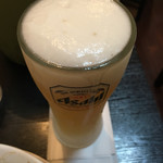 肉太郎 - 唐揚食べたら やはり生ビール(´∀｀)キンキン冷えたグラスはナイス