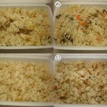 高槻給食株式会社 - ①ピラフ②シメジ炊込みご飯③大根ごはん④鶏炊込みご飯