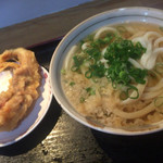 のぶうどん - かけ小とげそ天