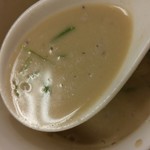 極汁美麺 umami - 冷やしつけ麺伊吹イリコのビシソワーズ風-昆布水をつけ汁に足してスープ割