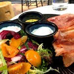 Tartine   - Eggs Benedict - English muffin, cooked ham, 63 degrees slow cooked eggs and hollandaise sauce