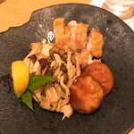 Wazen Iida - 筑波鶏と木の子の塩焼き