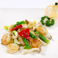 季節野菜とホタテ貝の炒め