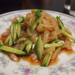 中華料理鉄人の店 天天 - クラゲと胡瓜の和え物