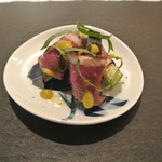 リストランテ カノフィーロ - 滝川産合鴨のアッフミカータと水ナス