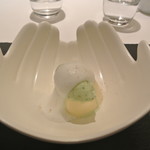 リストランテ カノフィーロ - パッションフルーツのパンナコッタ　ココナッツとバジリコのジェラート