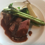 ジャルダン ポタジェ テラニシ - 江別ポークと野菜のグリル、じゃがいものピュレ。