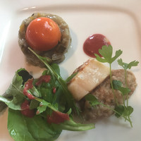 ジャルダン ポタジェ テラニシ - ラタトゥイユ、パプリカのムース、ホタテ、豚肉のリエット。