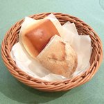 レスアルカーナ - 本日のプレートランチ 1260円 のミルクパンとライ麦パン