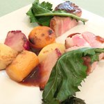 レスアルカーナ - 本日のプレートランチ 1260円 の北海道産の豚のローストと根菜のグリル エシャロットソース