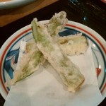 手打うどん かとう - アスパラの天婦羅