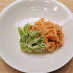 味 ふくしま - 『桜えびのかき揚げとコシアブラの天ぷら』～!! 桜えびのかき揚げも 山菜のコシアブラも カラっと揚がってサクサクっとしてめちゃうま～♪( ^o^)ﾉ