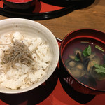 Saninsakaba - ちりめん山椒御飯と蜆の吸物