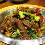 蓮香 - 辣泡姜牛肉（手づくり新生姜ピクルスサーロイン炒め）