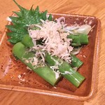 炭火串焼 初代バッジョ - アスパラのおひたし