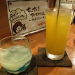 居酒家 でいりぐち - 請福の泡盛ゆず酒ロック＆マンゴーサワー