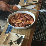 ろばたやき山ろく - 定番の地鶏タレ焼き(^^)