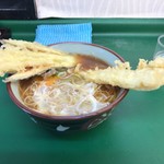 文殊 - 茄子天そばにイカ天と玉子