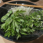 徳山鮓 - クレソン・せり・こごみ・ねぎ
