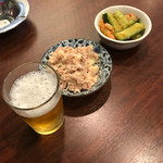 立ち呑み くにし - ポテサラ&たたききゅうりトムヤムクン和え