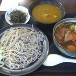 登喜和家 - けんちんとカレーのハーフつけそば(細麺)1,000円♪