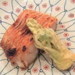 まき村 - 山口甘鯛若狭焼き、タラの芽の天ぷら