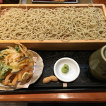 板蕎麦 山葵 - 板そばと野菜かき揚げ