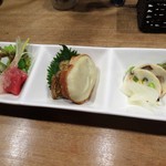 青山大寿司 - 前菜3種盛り