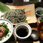 Robata No Satou - よもぎそば＆ネギトロ丼 900円