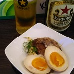中瓶ビール＋味玉（おつまみ）