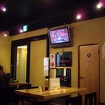 増田屋 - 北京五輪の様子を伝える店内のテレビ