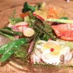 オステリア セーザモ - 鯛とシマアジのカルパッチョ　サラダ仕立て