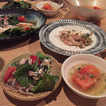 熊本御膳 あざみ - トマトの揚げ出し、天草大王の鳥わさなど