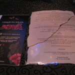 Cirque du Soleil Joya - メニューは日本語　食べられます