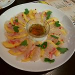 しあわせ中華そば食堂 にこり - 鯛とマンゴーのカルパッチョ