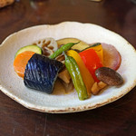 手打ち蕎麦 かね井 - 季節野菜の揚げびたし