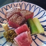 瓢亭 本店 - メインのお肉　付け合せも美味しかった