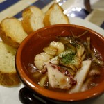 （2017/5月）ホタテのアヒージョ舞茸とゲソ入り