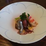 日本料理 梅林 - ホタルイカ、キビナゴ、車海老、エリンギ