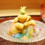 東麻布 天本 - 牡丹海老の紹興酒漬け