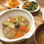 木月キッチン - 鶏つくね野菜あんかけ