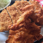 清まる - とんかつと唐揚げ。唐揚げもなかなか美味しいです。