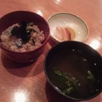日本料理 たかむら - 貝柱の混ぜ込みごはん。お出汁が効いてました
